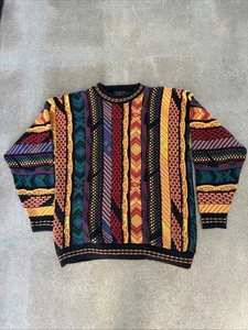 Protege Collection Men’s M Sweater Made In USA Coogi Style 90s Hip Hop 3D Knit - Picture 1 of 4