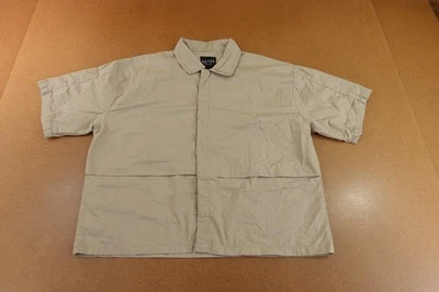 BoohooMAN средний камень негабаритный коробка складки спереди персиковый нейлона саржи рубашка с Ярлыками - Изображение 1 из 4