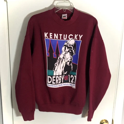1990's Kentucky Derby 121 Adult XL Crewneck Sweatshirt - VTG 1995 Red Cover
