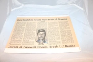 Larry Gura Kansas City Royals Pitcher Autographed Newspaper Article - Picture 1 of 2