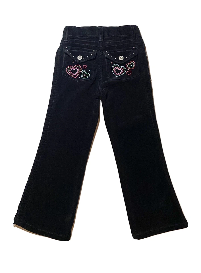 Pantalón Sonoma Pana Negro con Corazones en Bolsillos Traseros Niñas Talla 5 Delgado  Foto 1 de 3