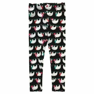 Girls Black Sloth Leggings Knit Christmas Holiday Stretch Pants X-Small 4-5 NWT - Picture 1 of 4