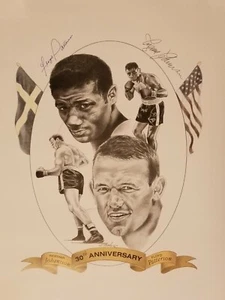 Floyd Patterson(d) & Ingemar Johansson(d) Dual Signed 18x24 30th Ann. JSA COA - Picture 1 of 6