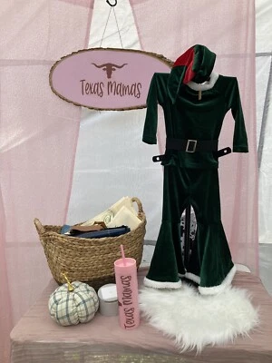 Ребенок ясельного возраста Elf костюм размеров 2/3 и 3/4 включает рубашку, Bell низ брюки, шляпа и ремень - Изображение 1 из 3