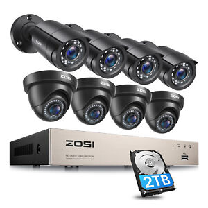 ZOSI 5mp Lite 8CH DVR 1080p Security Camera System Outdoor H.265+ Home CCTV Kit