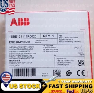1pc ABB ESB20-20N-06 Installation Contactor 230V AC/DC 1SBE121111R0620 - Picture 1 of 3