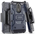 Emax Tactical Holster Case w/Kickstand for LG Aristo 4 Plus - Blue Black