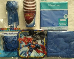 Justice League Man of Steel Birthday Party Supply Kit Pack for 8 w/Balloons - Picture 1 of 2