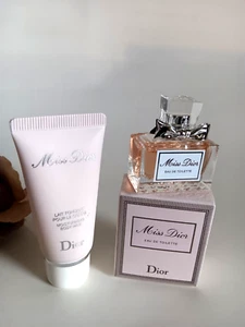 Miss Dior Mini Eau de Toilette + Miss Dior Mini Body Milk Travel Set - Picture 1 of 3