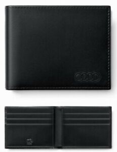 Original Audi Purse Mini Wallet Leather Black With Rfid Cowhide Leather
