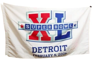 SUPER BOWL XL 2006 - DETROIT MICHIGAN - BANDERA REVERSIBLE - WINCRAFT SPORT 64"X30" - Imagen 1 de 4