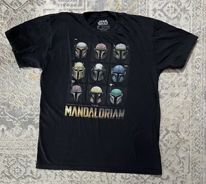 Camiseta Star Wars Mandalorian Niños Talla L Negra Manga Corta Gráfica Cuello Redondo - Imagen 1 de 6