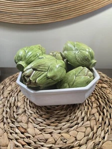 Vintage Vietri Italian Handmade Pottery Artichoke Bowl Center Table Piece - Picture 1 of 8