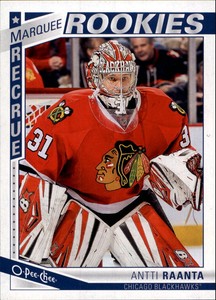 2013-14 O-Pee-Chee Chicago Blackhawks Hockey Card #614 Antti Raanta Rookie