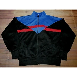 Vintage Adidas Trefoil Full-Zip Track Warm-Up Jacket Mens Medium Black Red Blue - Picture 1 of 6