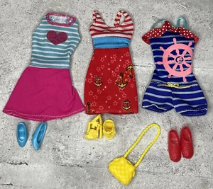 3 Outfits, Dresses & Romper w/Shoes, Purse, Barbie Size Lot #0015 - Picture 1 of 7