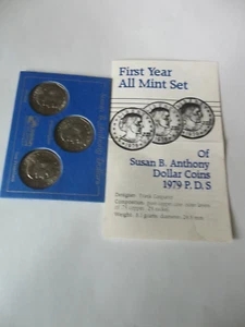 MONETE DA UN DOLLARO SUSAN B. ANTHONY 1979 3 CIASCUNA - Foto 1 di 2