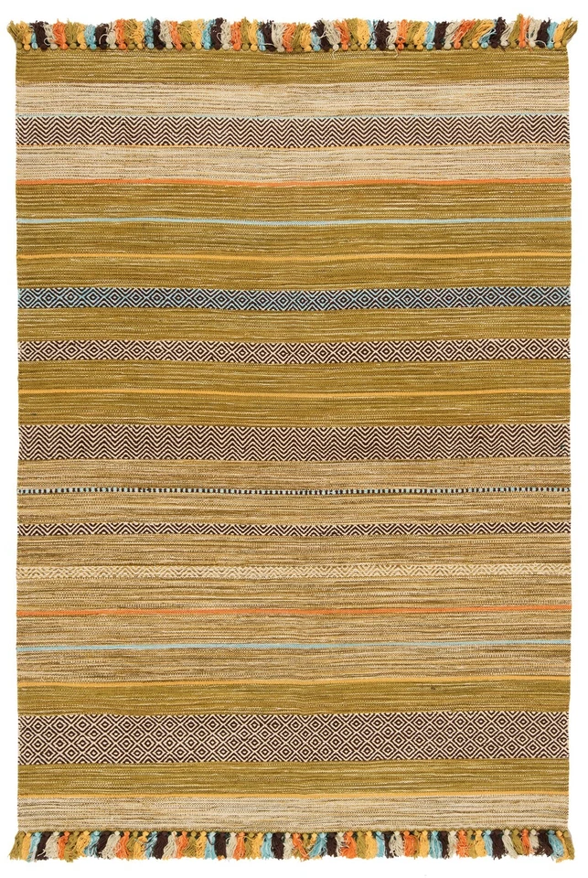 Kelim Indien 230x160 CM Tissés à la Main Tapis, Kélim , Tapis, Tapis , Jaune - Photo 1/4