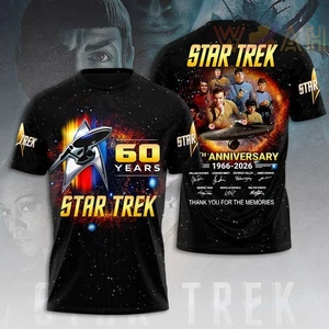 Star Treks 60Th Anniversary 3D T-Shirt For Holiday Gift Size S-5XL - Picture 1 of 4