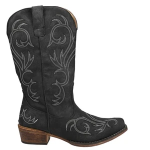 Roper Riley Round Toe Cowboy Womens Black Casual Boots 09-021-1566-1021 - Picture 1 of 5