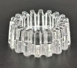 Heavy Crystal Glass Sprocket Ashtray Measures 7" Diameter by 2.5" H - Picture 1 of 6