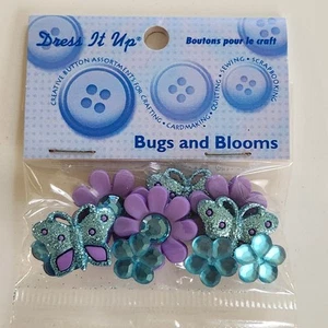 Botones de vestir insectos y flores Jesse James adornos caña/espalda plana - Imagen 1 de 2