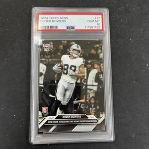 2024 Topps Now BROCK BOWERS RC Rookie Record #17 Raiders PSA 10 - Picture 1 of 2