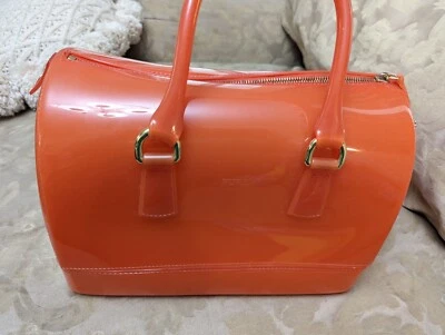 Bolso de mano naranja Furla gel caramelo excelente estado  Foto 1 de 4