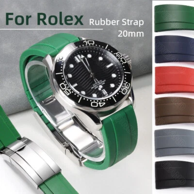 20mm Rubber Watch Strap Band for Rolex Submariner Daytona Datejust for Seiko 5 - Image 1 of 4