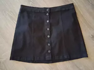 MUDD FLX Button Front Black Denim Skirt - Size 15 - Picture 1 of 5