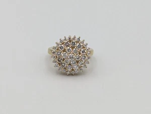 14k Yellow Gold Cluster Diamond Ring 0.49 CTW 4.79g Size 3 - Picture 1 of 9