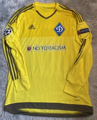 DYNAMO KYIV 2015/16 Match Worn/Issue JERSEY Shovkovskyi #1 CHAMPIONS LEAGUE - Image 1 of 4