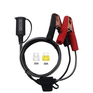 3Ft Car Cigarette-Lighter Socket to Battery Clips 14AWG 20A Fuse 12V/24V - Picture 1 of 6
