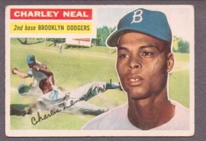 1956 "TOPPS" No 299 "CHARLEY NEAL" BROOKLYN DODGERS BASEBALL CARD VG+ (RARE) - Picture 1 of 2