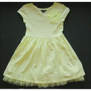 Vintage Gap kids yellow knit short Cap sleeve flower tulle hem Twirl dress M 8 - Picture 1 of 5