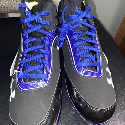 TACOS METÁLICOS DE BÉISBOL PARA HOMBRE, UNDER ARMOUR MICRO G, NEGRO/AZUL/BLANCO, TALLA 13,5 Foto 1 de 4