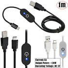 3.3ft 1m USB 2.0 Male to Type C Male LED Touch Controller Cable Cord Adapter