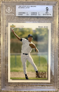 1992 Upper Deck Minors #5 Derek Jeter New York Yankees Rookie Hall of Fame BGS 9