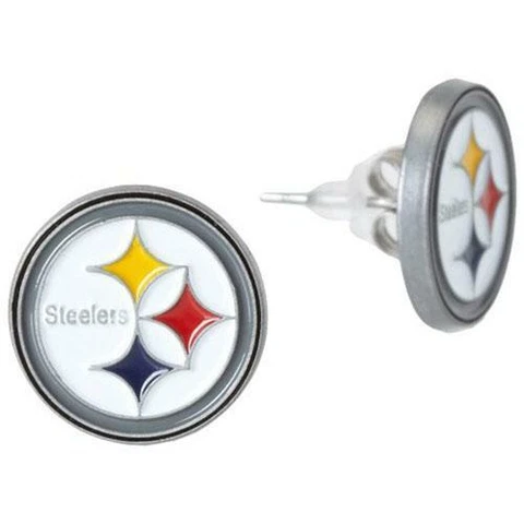 Pittsburgh Steelers Logo Stud Earrings (NFL Football Jewelry) Cover