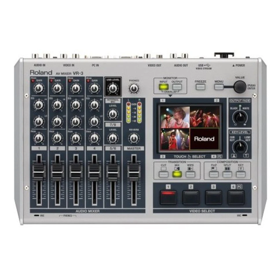 Roland AV Mixer Portable SD Mixer Recording PA Equipment silver VR-3 used - Image 1 of 1