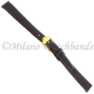 10mm deBeer Smooth Leather Brown Genuine Calfskin Flat Watch Band - Image 1 of 4