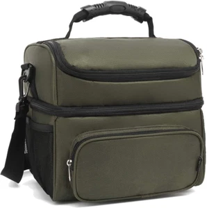 Double Layer Cooler Insulated Lunch Bag Adult Lunch Box Large Tote Bag for Men, - Picture 1 of 12