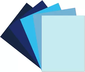 30 Sheets Blue Cardstock 8.5'' X 11'', 5 Colors Assorted Blue Colored Card Stock - Picture 1 of 12