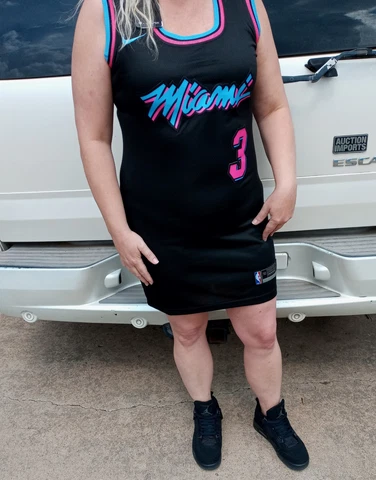 Dwayne Wade Miami Heat Pink/Blue/Black Nike Jersey dress size 50(L) Cover