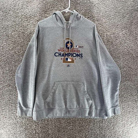 Houston Astros Hoodie Sweatshirt Mens Extra Large Grey Pullover 2017 MLB Champs Cover