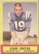 JOHN UNITAS 1963 TOPPS CARD #1 BALTIMORE COLTS QUARTERBACK HOF!!!!!!!