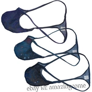 Men Starry Sky Mesh Contour Pouch String Thong Minimal Coverage Tangas Underwear - Picture 1 of 16