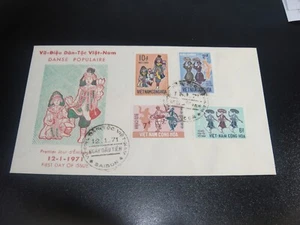 Danza folclórica vietnamita Vietnam 1971 Sc#385-88 FDC VF - Imagen 1 de 1