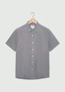 Peter Werth Church Mens Short Sleeve Shirt Navy - Picture 1 of 7