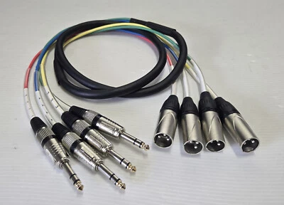 Seismic Audio SAXT-4x5M 1/4" TRS to XLR Male 4 Channel 5ft Audio Snake Cable - Image 1 of 2